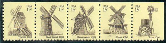 2006 Windmills Booklet Pane Strip Of 5 15c Postage Stamps - Scott - BK135, 1738-1742 - MNH, OG - CX747a
