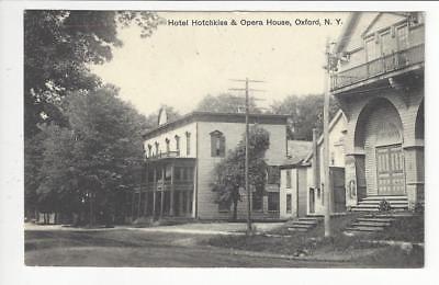 Posted 1909 USA Photo Postcard- Hotel Hotchkiss & Opera House, Oxford, NY (AT90)