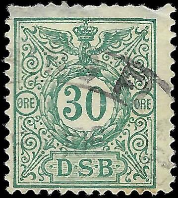 VEGAS - Denmark Danish Railway Stamp - 30 Ore - Thin At Top - (FA31)