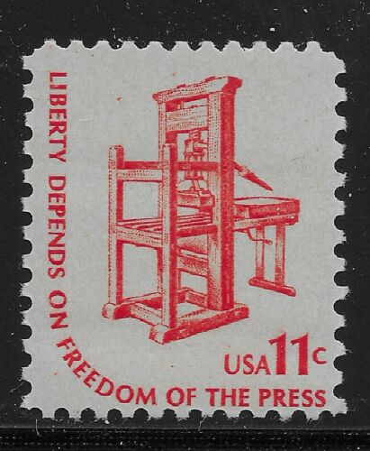 1975 Freedom Of the Press Single 11c Postage Stamp - Scott 1593 - MNH, OG - CX469a