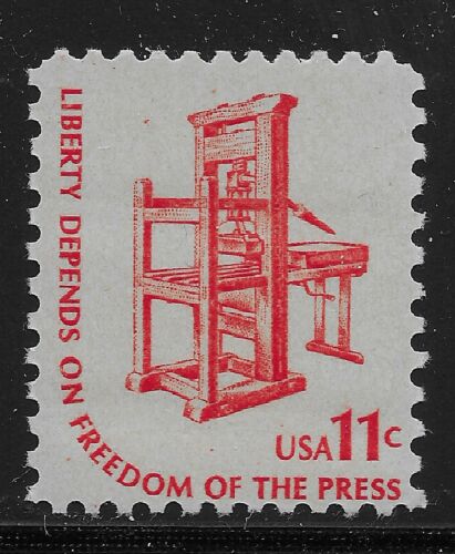 1975 Freedom Of the Press Single 11c Postage Stamp - Sc# 1593 - MNH, OG - CX469a