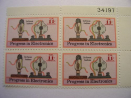 1973, Electronics Progress, Plate Block of 4 11c Airmail Postage Stamps  - Scott C86 -  MNH,OG