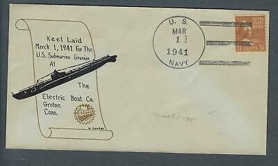 VEGAS - 1941 Submarine USS Grunion Keel Laid Spader Cover Groton - FJ197