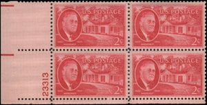 1945-46 F D Roosevelt Plate Block Of 4 2c Postage Stamps - Sc 931 - MNH - CT40a