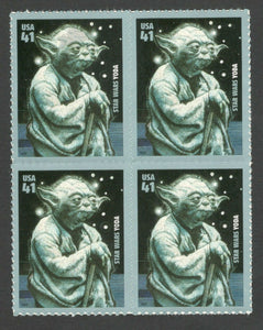2007 Yoda Star Wars Block Of 4 41c Postage Stamps - MNH, OG - Scott# 4205 - DA103