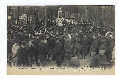 1915 WW1 Era Photo Postcard - Belgian Army Camp D'Auvours (OO30)