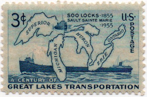 1955 Great Lakes Transportation Single 3c Postage Stamp  -  Sc# 1068  -  MNH,OG