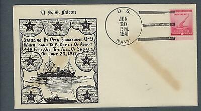 VEGAS - 1941 USS Falcon Over Sunk Submarine 0-9 Off Isles Of Shoals Cover -FJ200