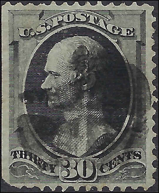 VEGAS - 1873 30c Hamilton - Scott165 (Or 154) - Pulled Corner Perf