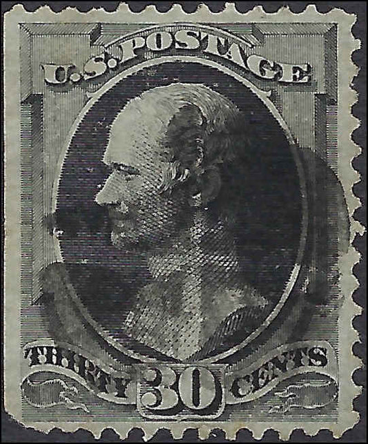 VEGAS - 1873 30c Hamilton - Scott165 (Or 154) - Pulled Corner Perf