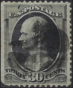 VEGAS - 1873 30c Hamilton - Sc#165 (Or 154) - Pulled Corner Perf