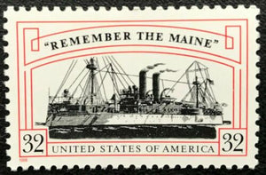 1998 Remember the Maine Single 32c Postage Stamp - MNH, OG - Sc# 3192
