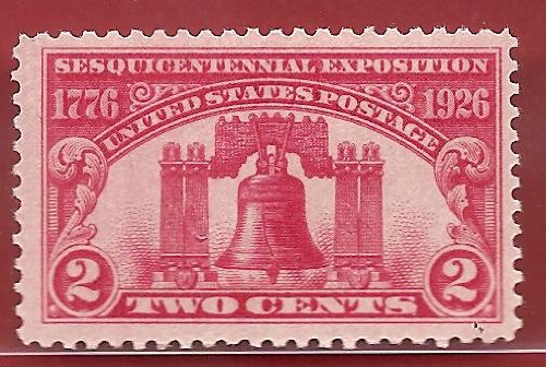 1926 U.S. Sesquicentennial Exposition  Single 2c Postage Stamp Scott 627 -  MNH,OG