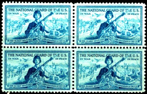 1953 National Guard Block Of 4 3c Postage Stamps Scott 1017 - MNH - CW434