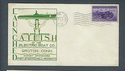 VEGAS - 1944 Submarine USS Catfish Launch Spader Cover - Groton - FH161