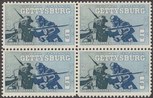 1961-65 Battle of Gettysburg Block Of 4 5c Postage Stamps - MNH, OG -  Scott 1180`-  CX218a