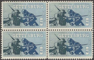 1961-65 Battle of Gettysburg Block Of 4 5c Postage Stamps - MNH, OG -  Sc# 1180`-  CX218a