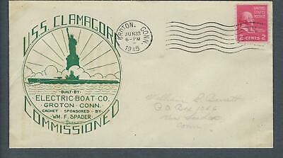 VEGAS - 1945 Submarine USS Clamagore Commission Spader Cover - Groton - FH148