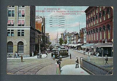 VEGAS - 1908 Photo Postcard - Washington, DC - F Street & Treasury Bdg - FD333