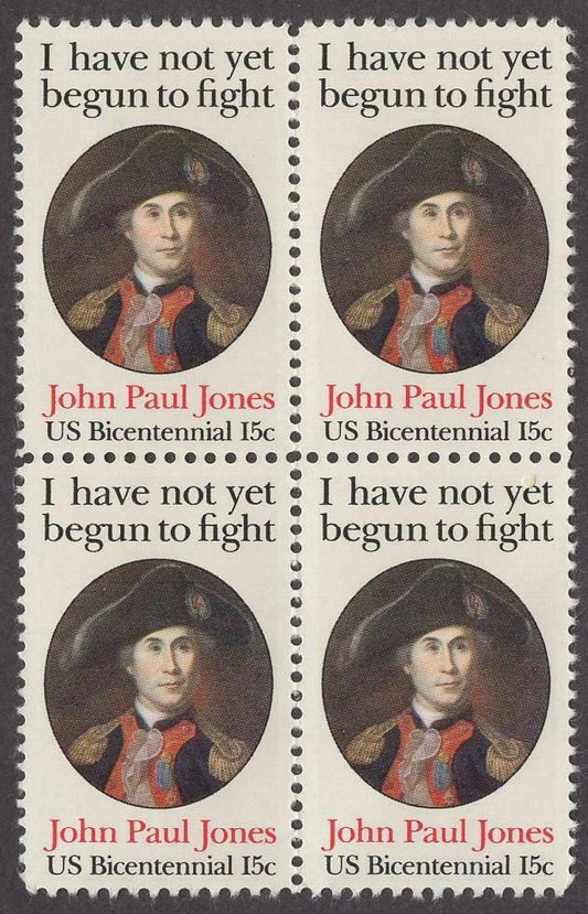 1979 John Paul Jones Block Of 4 15c Postage Stamps - Scott 1789 - MNH, OG - CW31b