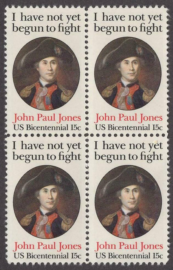 1979 John Paul Jones Block Of 4 15c Postage Stamps - Sc# 1789 - MNH, OG - CW31b