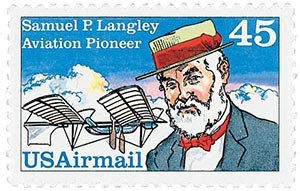 USA 1988 Samuel P Langley Airmail Postage Stamp, Catalog No C118, Mint Never Hinged