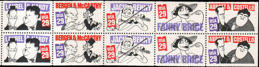 1991 Comedians By Hirschfeld Booklet Pane Of 5 29c Postage Stamps - Scott 2562-2566 - MNH, OG - CX538