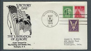 VEGAS - 1945 USA WW2 Victory Day Europe Liberation With Related Stamps - FJ151