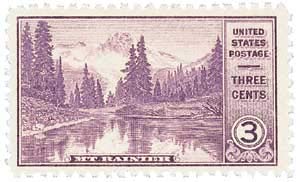 1934 Mt Rainier National Park Single 3c  Postage Stamp - Sc#742 - MNH,OG