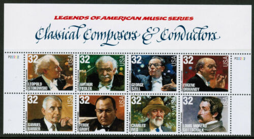 1994 Classical Composers Blk Of 8 With Header As Shown - Scott 3158-3165 - MNH, OG - CW315a