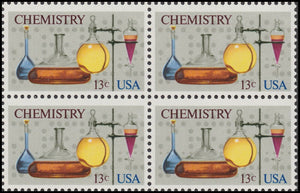 1976 Chemistry Plate Block of 4 13c Postage Stamps - MNH, OG - Sc# 1685