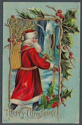 VEGAS - Posted 1912 Santa Claus In Woods With Toys Christmas Postcard - FE492