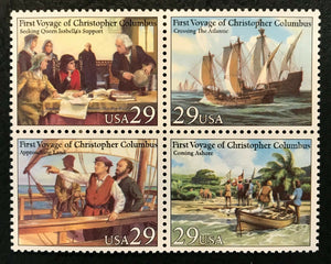 1992 First Voyage Of Christopher Columbus Block Of 4 29C Postage Stamps - Sc 2620-2623 - MNH (CT42)