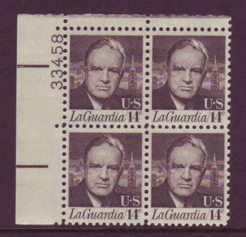 1970 Fiorella LaGuardia Plate Block Of 4 14c Postage Stamps - MNH, OG - Scott 1397 - CX368