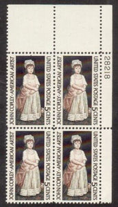 1965 John Copley Artist Plate Block Of 4 5c Postage Stamps - MNH, OG - Sc# 1273`- CX247