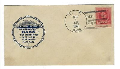 VEGAS - 1940 Submarine USS Bass Recommission Cover - Portsmouth - FF194