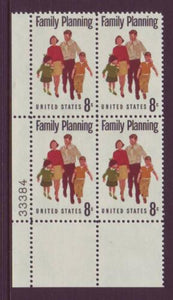 1972 Family Planning Plate Block Of 4 8c Postage Stamps - MNH, OG - Sc# 1455 - CX310