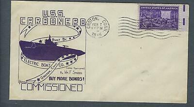 VEGAS - 1945 Submarine USS Carbonero Commission Spader Cover - Groton - FH166