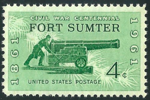 1961-65 - Ft Sumter Civil War Single 4c Postage Stamp - Scott 1178 - MNH, OG - CX498
