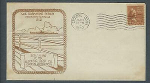 VEGAS - 1943 Submarine USS Perch Keel Laid Spader Cover - Groton - FJ111