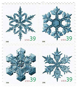 Snowflakes Block of 4 39c Postage Stamps - So#  4101-4104   MNH,OG