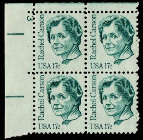1981 Rachel Carson Plate Block Of 4 17c Postage Stamps - Scott 1857 - MNH - CX807a