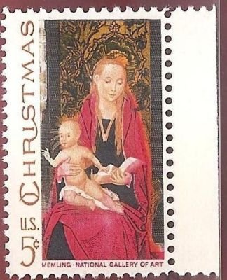 1967 Madonna and Child Painting by Hans Memling  Single 5c Postage Stamp  - Scott 1336  -  MNH,OG