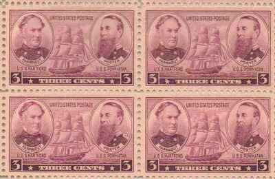 1937 David Farragut & David Porter Block of 4 3c Postage Stamps - Scott 792 - MNH,OG