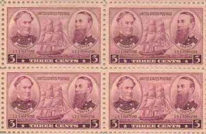1937 David Farragut & David Porter Block of 4 3c Postage Stamps - Sc# 792 - MNH,OG