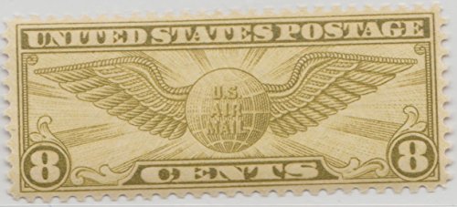 U.S. Transatlantic Single 8c Airmail Postage Stamp - Globe And Wings- Sc# C17 -  MNH,OG