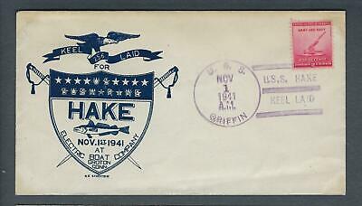 VEGAS - 1941 Submarine USS Hake Keel Laid Streeter Cover - Groton - FJ139