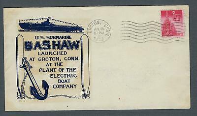 VEGAS - 1943 Submarine USS Bashaw Launch Cover - Groton, CT - FJ226