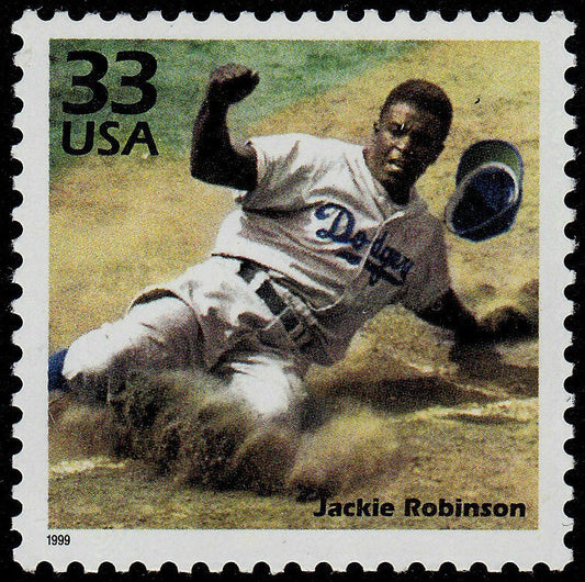1999 Jackie Robinson Black Heritage Single 33c Postage Stamp - MNH, OG - Scott 3186c