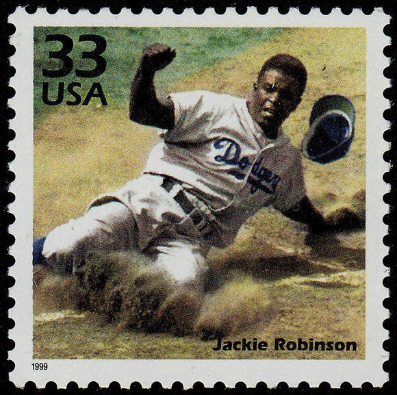 1999 Jackie Robinson Black Heritage Single 33c Postage Stamp - MNH, OG - Sc# 3186c